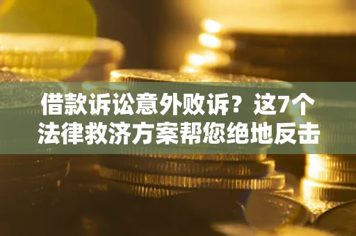 武汉借款诉讼意外败诉？这7个法律救济方案帮您绝地反击！
