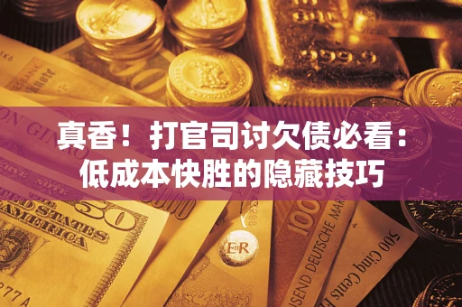 武汉真香！打官司讨欠债必看：低成本快胜的隐藏技巧